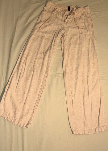 Bej Kadın Keten Salaş Midi Pantolon
