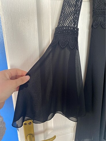 36 Beden siyah Renk Dantelli siyah elbise