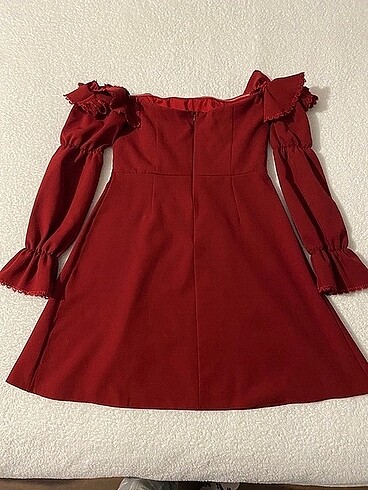 40 Beden bordo Renk Kırmızı mini abiye elbise