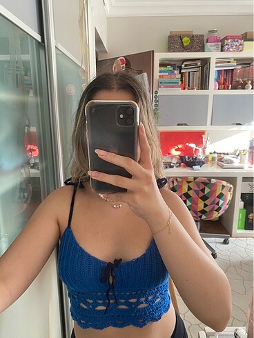 s Beden Örgü Crop Top