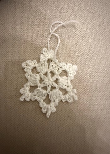 Örgü kar tanesi yılbaşı ağacı süsü (10 tane) - Görsel 3