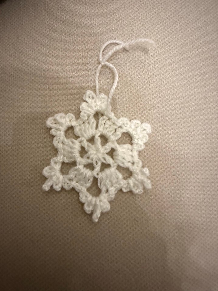 Örgü kar tanesi yılbaşı ağacı süsü (10 tane) - Görsel 3