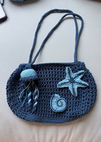 Mavi Ocean Bag Örgü Çanta
