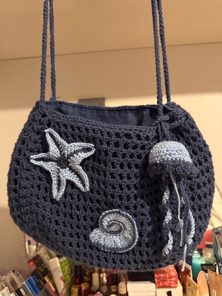 Mavi Ocean Bag Örgü Çanta - Görsel 2