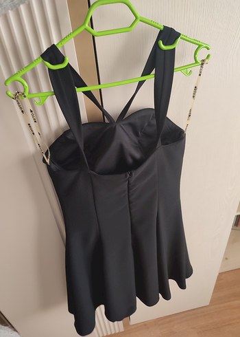 Siyah Mini Halter Elbise Abiye - Görsel 2