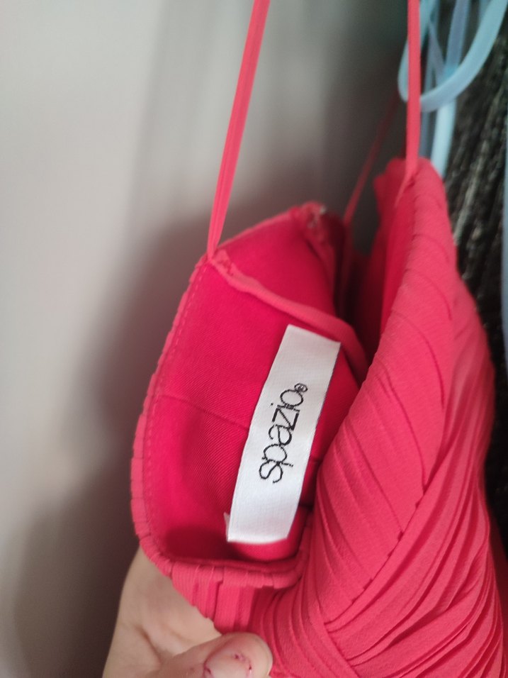 Spazio Nar Çiçeği Pilili Mini Abiye Elbise - Görsel 3