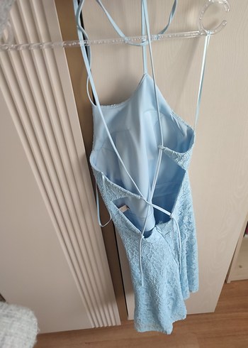 Sırt Dekolteli Bebek Mavisi Abiye - Görsel 2