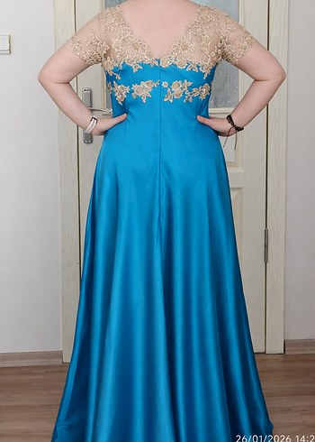 Mavi İşlemeli özel dikim Abiye - Görsel 2