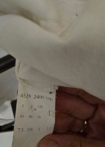 Düğmeli Beyaz Kadın Kot  Ceket - Görsel 3