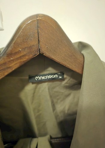 Khaki Kadın Keten Midi Ceket - Görsel 2