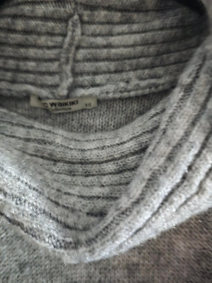 Gri Örgü Kadın Kazak, Yumuşak ve Rahat - Görsel 4