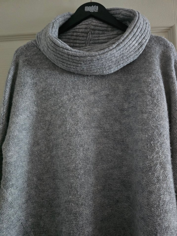 Gri Örgü Kadın Kazak, Yumuşak ve Rahat - Görsel 3