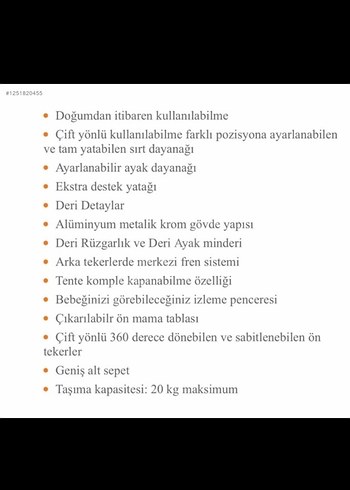 Siyah çift yönlü Bebek Arabası - Görsel 2