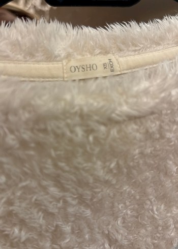 xs Beden Beyaz Uzun Kollu Örme Sweatshirt