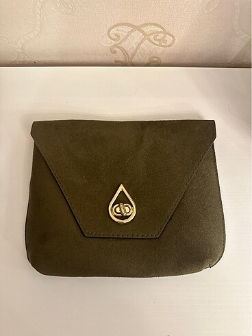 Yeşil içi çiçekli clutch
