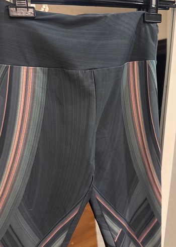 Oysho Gri Tie-Dye Desenli Midi Spor Tayt