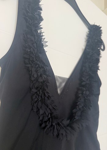 Calzedonia Kürk Detaylı Siyah Gotik Kadın Mayo