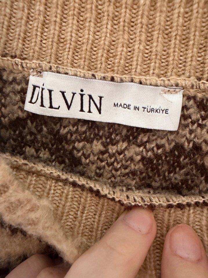 Leopar Desenli Kadın Triko Kazak - Görsel 2