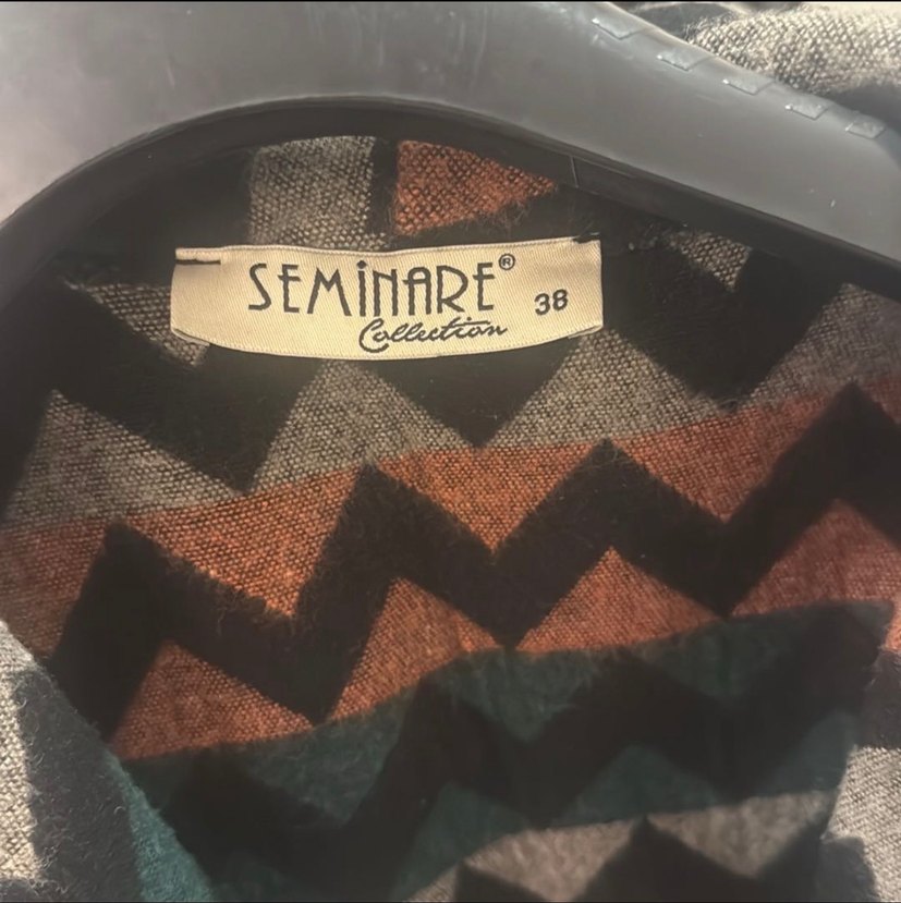 Desenli Kemerli Bohem Kadın Uzun Kaban - Görsel 4