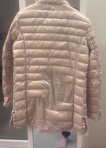 Bej Kadın Fermuarlı Midi Mont - Görsel 5