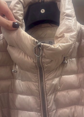 Bej Kadın Fermuarlı Midi Mont - Görsel 3