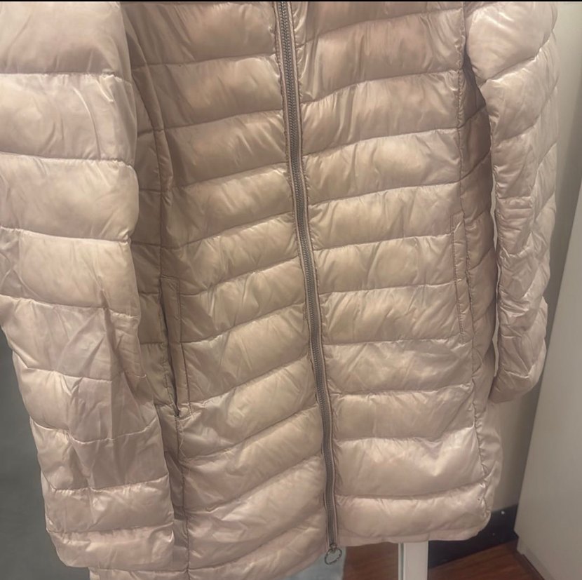 Bej Kadın Fermuarlı Midi Mont - Görsel 2