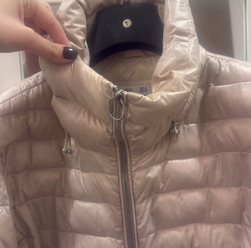 Bej Kadın Fermuarlı Midi Mont - Görsel 3