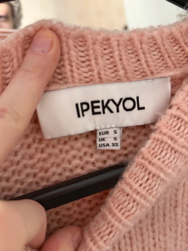 Bej Kadın Triko Bisiklet Yaka Kazak - Görsel 2