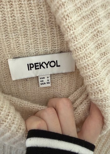 Bej Boğazlı Triko Kadın Kazak - Görsel 2