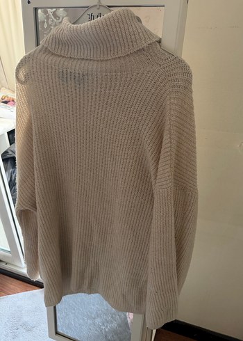 Bej Boğazlı Triko Kadın Kazak - Görsel 3