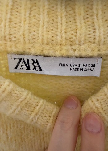 Sarı Örgü Kadın Kazak, Normal Boy, Bisiklet Yaka - Görsel 2