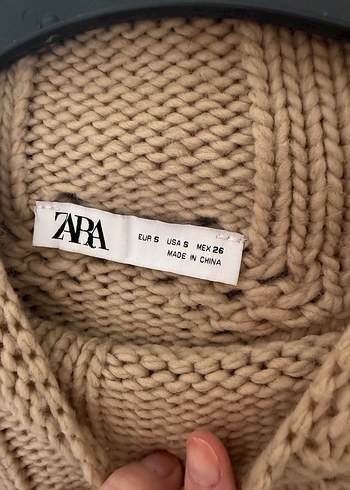 Bohem Tarz Örgü Boğazlı Kahverengi Kazak - Görsel 2