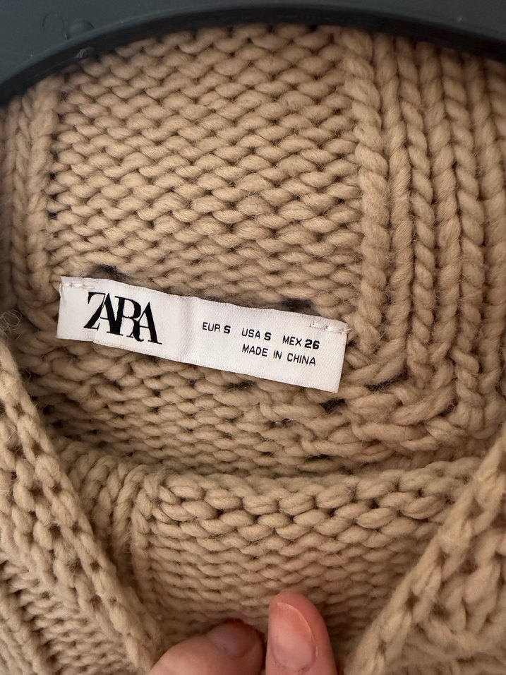 Bohem Tarz Örgü Boğazlı Kahverengi Kazak - Görsel 2