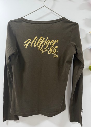 Tommy Hilfiger Haki V Yaka Uzun Kollu Tişört - Görsel 4