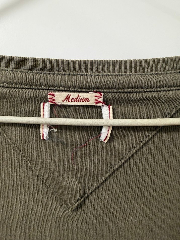 Tommy Hilfiger Haki V Yaka Uzun Kollu Tişört - Görsel 3