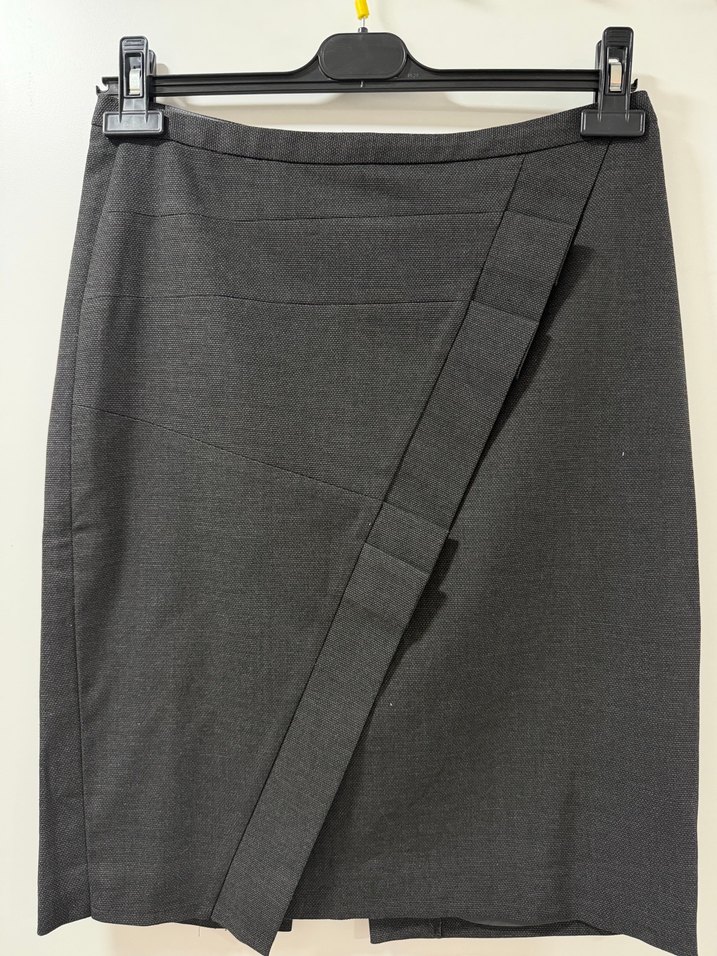 Gri Pilili Midi Kalem Etek - Görsel 2