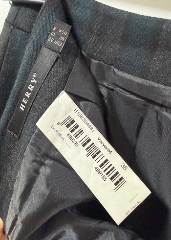 Gri Ekose Desenli Midi Etek - Görsel 5