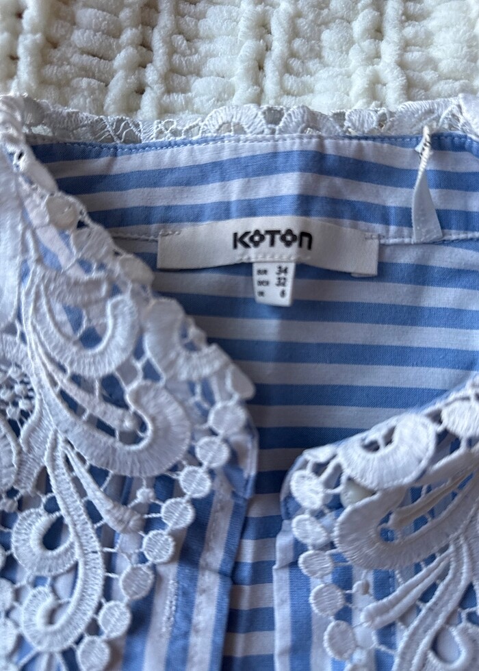 Koton dantel yakalı gömlek - Görsel 3