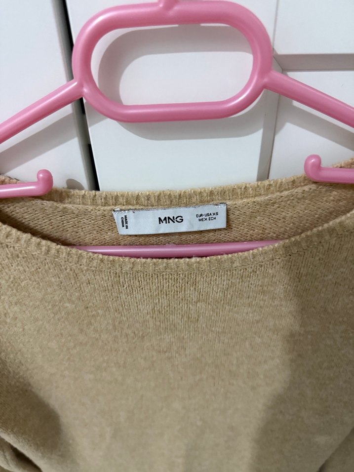 Bej Uzun Kollu Kadın Yün Elbise - Görsel 3