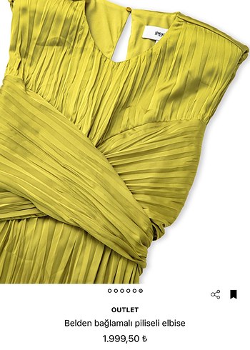 Pilise Detaylı Bağlamalı Midi Elbise - Görsel 4