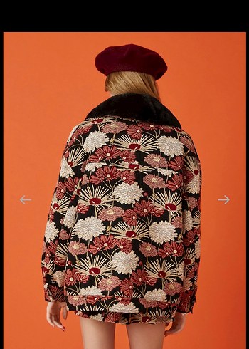 Bohem Etnik Desenli Örgü Bomber Ceket - Görsel 4