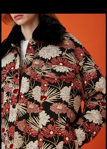 Bohem Etnik Desenli Örgü Bomber Ceket - Görsel 3