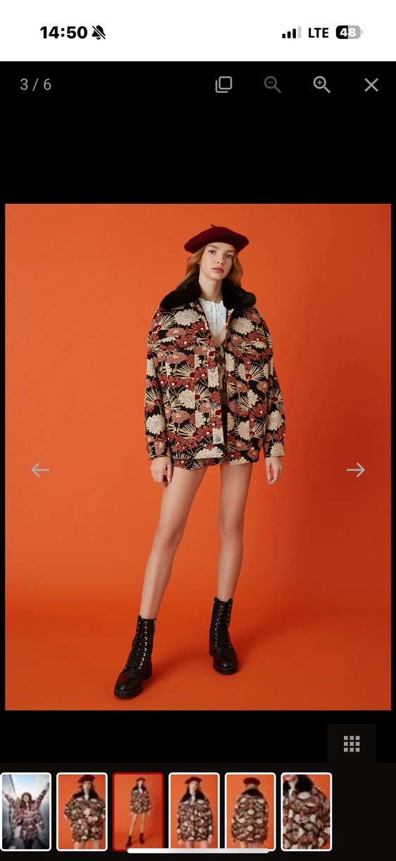 Bohem Etnik Desenli Örgü Bomber Ceket - Görsel 2