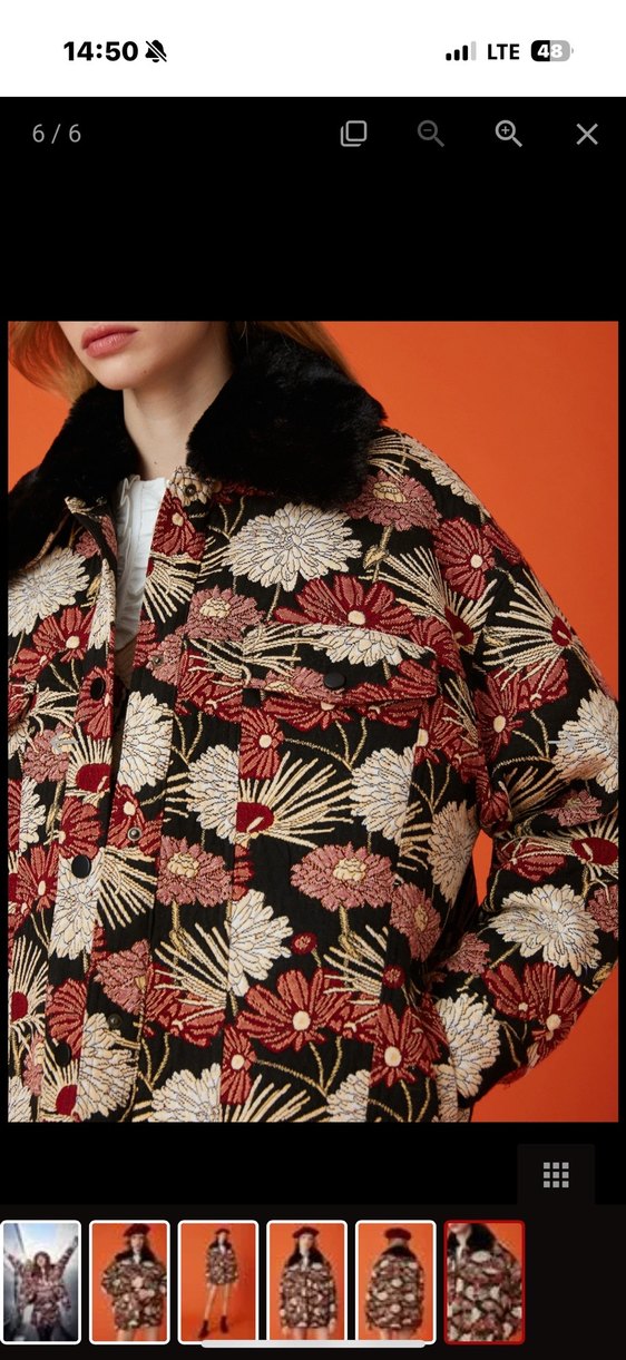 Bohem Etnik Desenli Örgü Bomber Ceket - Görsel 3