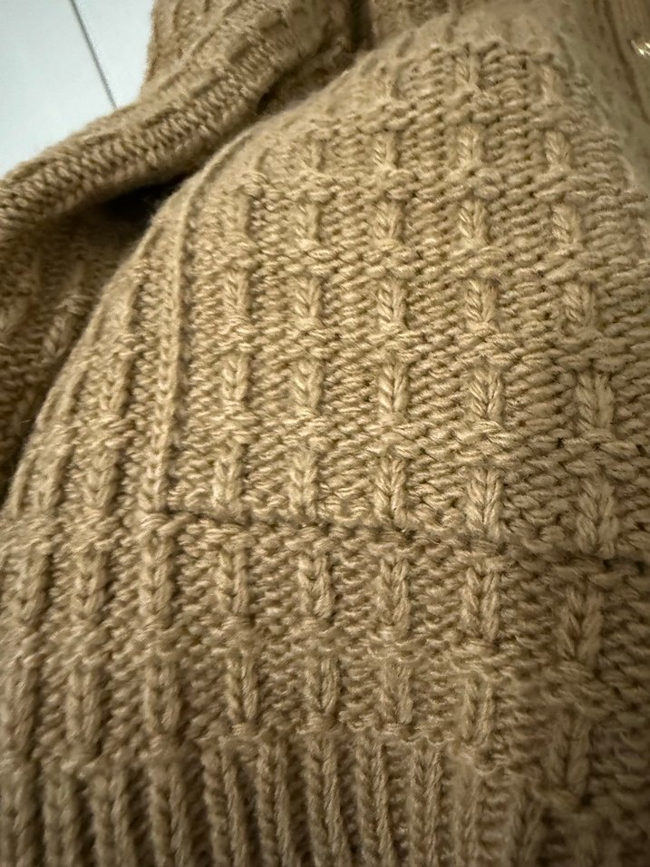 Bej Örgü Mini Kadın Hırka - Görsel 5