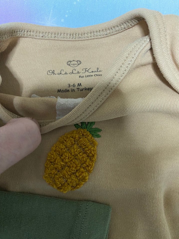 Uzun Kollu, Düğmeli Bebek Body - Nakışlı - Görsel 2