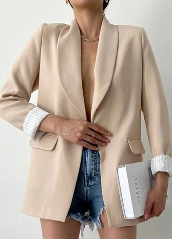 Blazer ceket bej