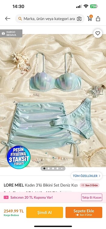 Bebe mavisi incili bikini takımı