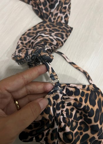 Leopar Desenli Kemerli yüksek bel Bikini - Görsel 5