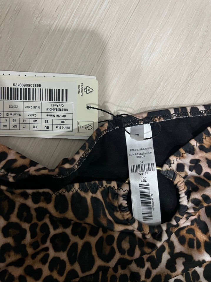 Leopar Desenli Kemerli yüksek bel Bikini - Görsel 3